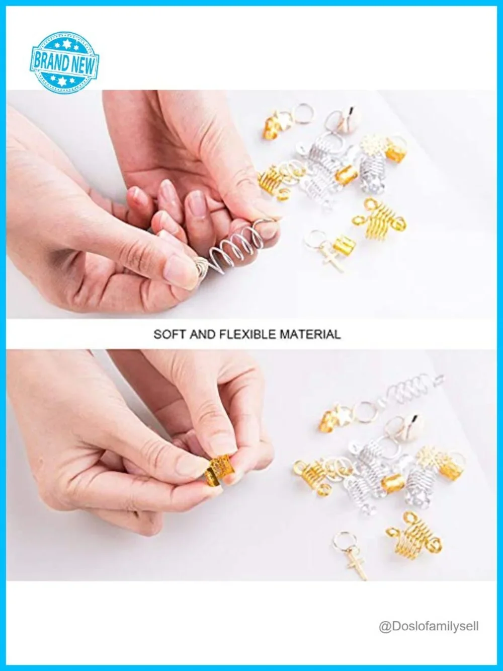 220-Piece Braiding Hair Rings - 15 Styles, Jewelry for Braids, Clips, Pendants,